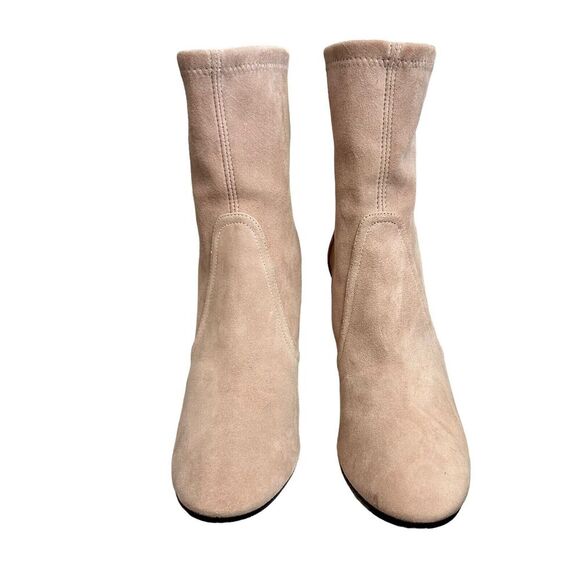 STUART WEITZMAN Boots Womens 6 Pink Margot Bootie Suede BLOCK CHUNKY SOCK $625 - Picture 8 of 12